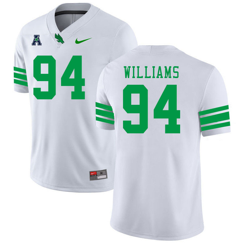 #94 Jayden Williams North Texas Mean Green College Football Jerseys Stitched-White